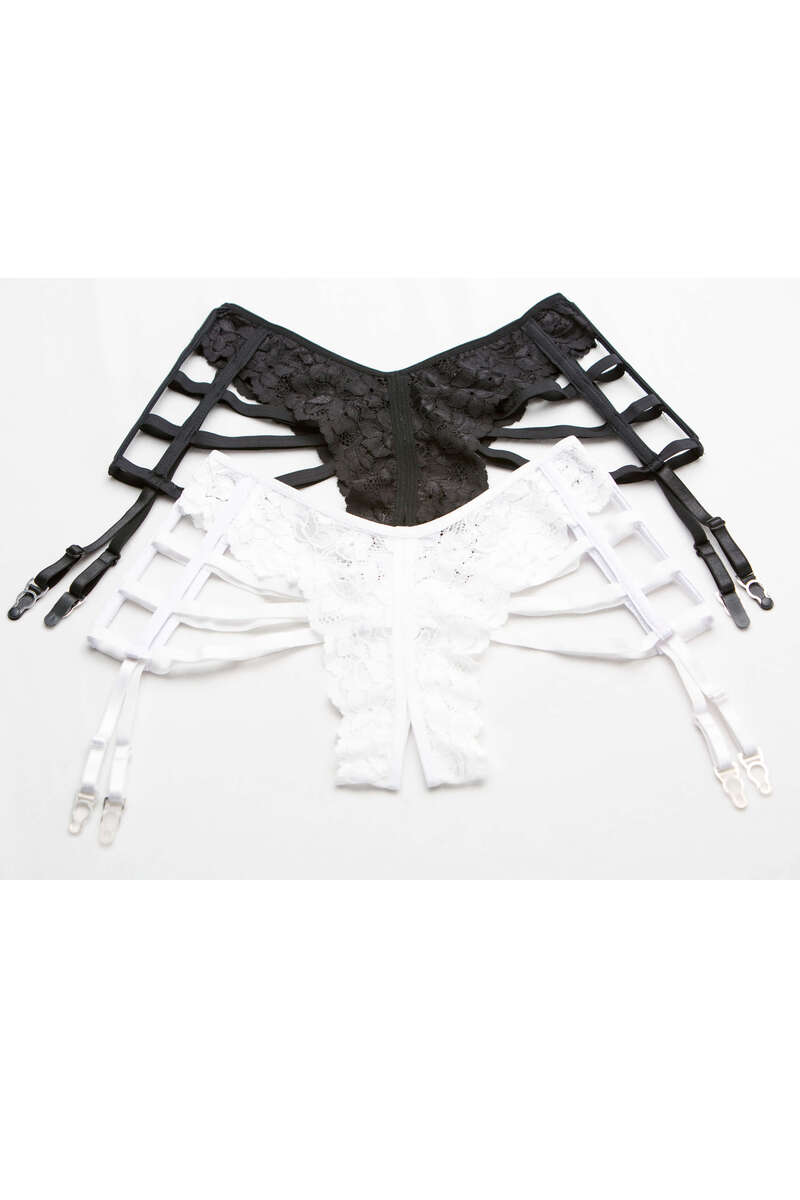 Strappy Open Front Lace Gartini