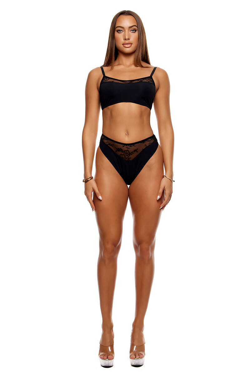 Take It Easy Lingerie Set Black Front