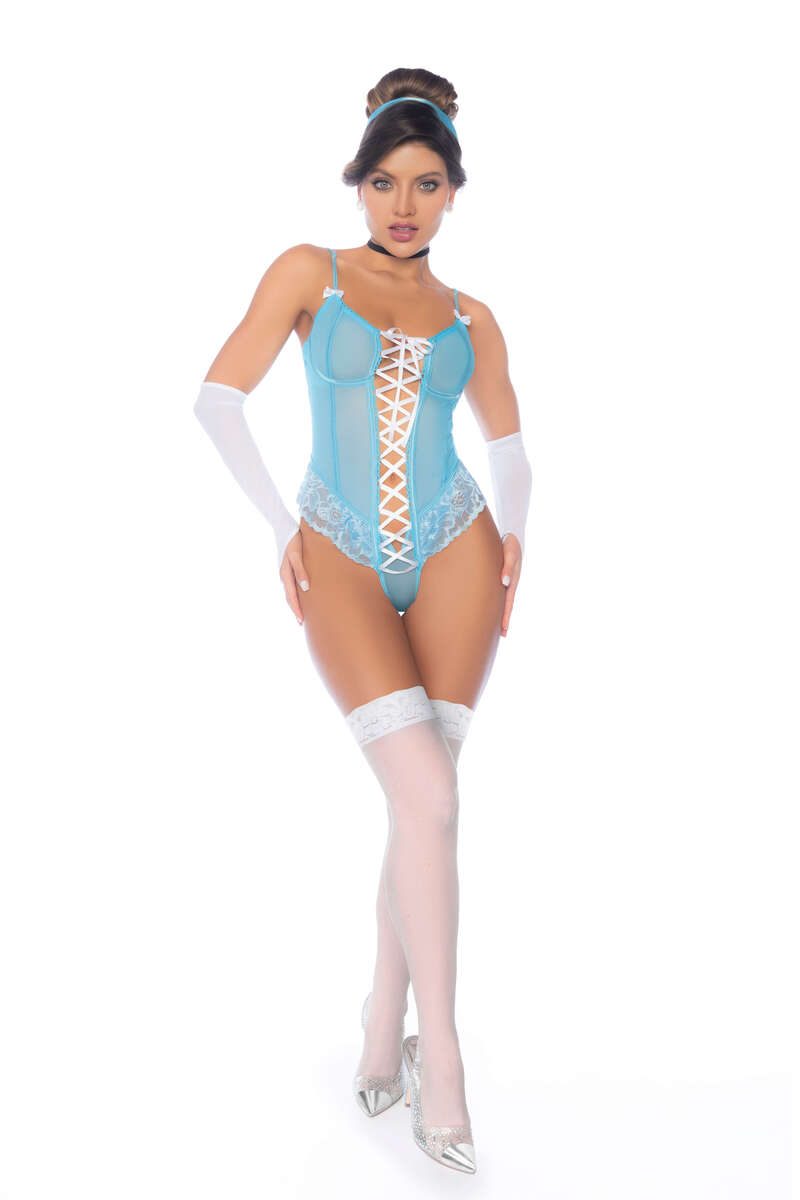Midnight Curfew Fantasy Princess Lingerie Set Baby Blue Front