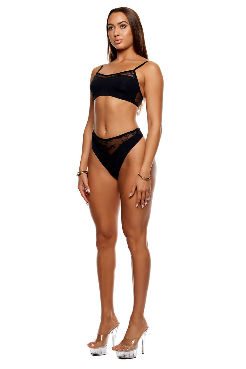 Take It Easy Lingerie Set Black Side
