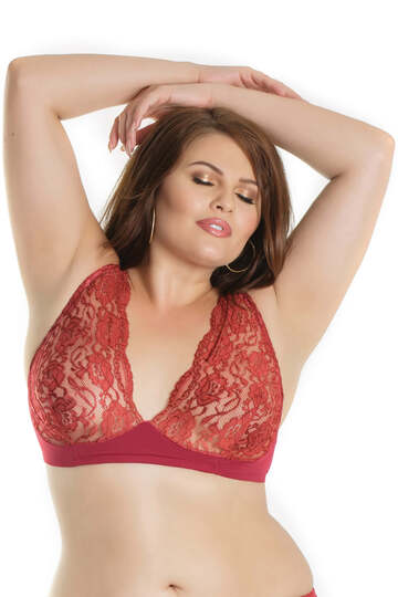 Stretch Lace & Microfiber Plus Size Bra
