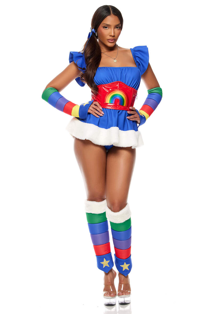 Follow The Rainbow Cartoon Character Costume Front Posing