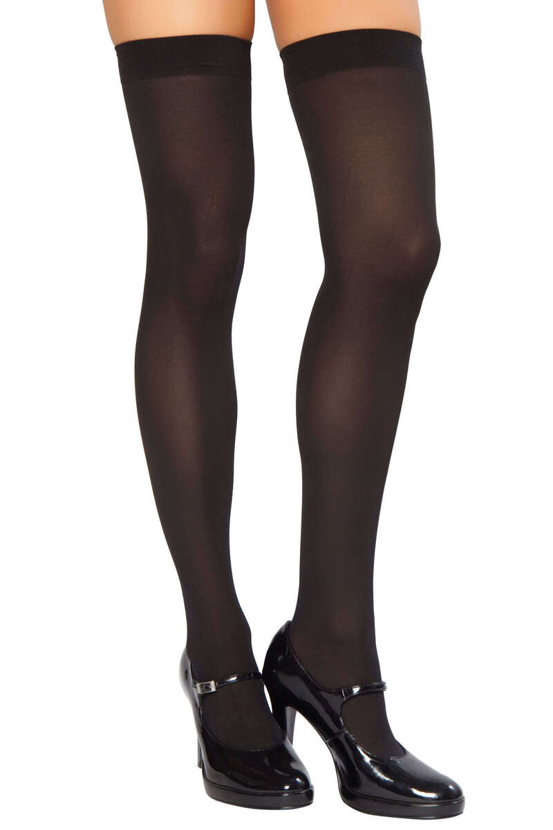 Solid Thigh High Stockings