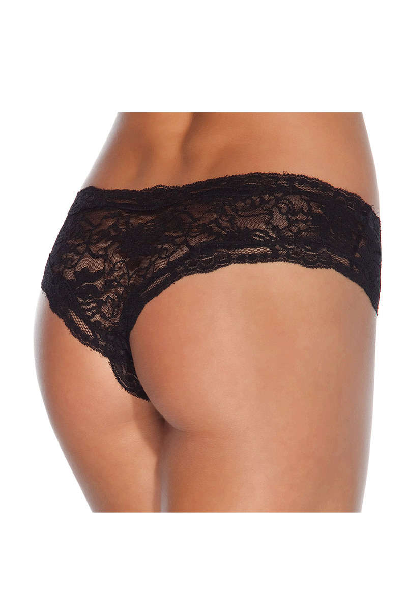 Floral Print Crotchless Panty