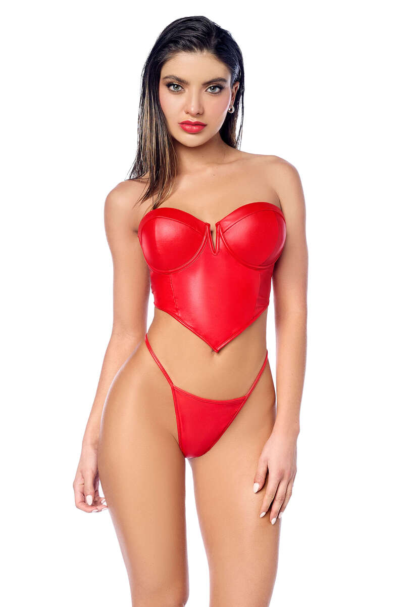 Crimson Curves Lingerie Set Red Front