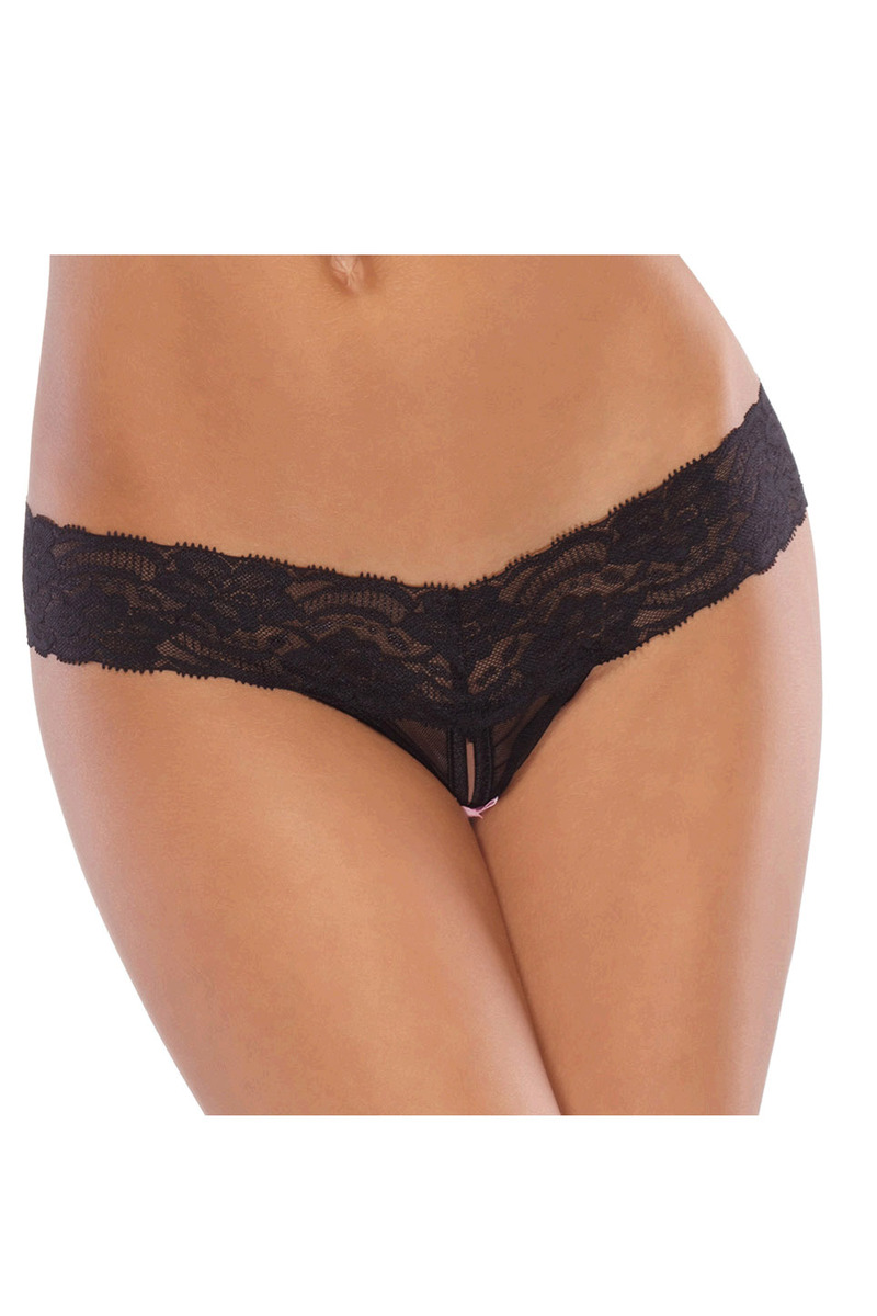 Mesh Crotchless Thong