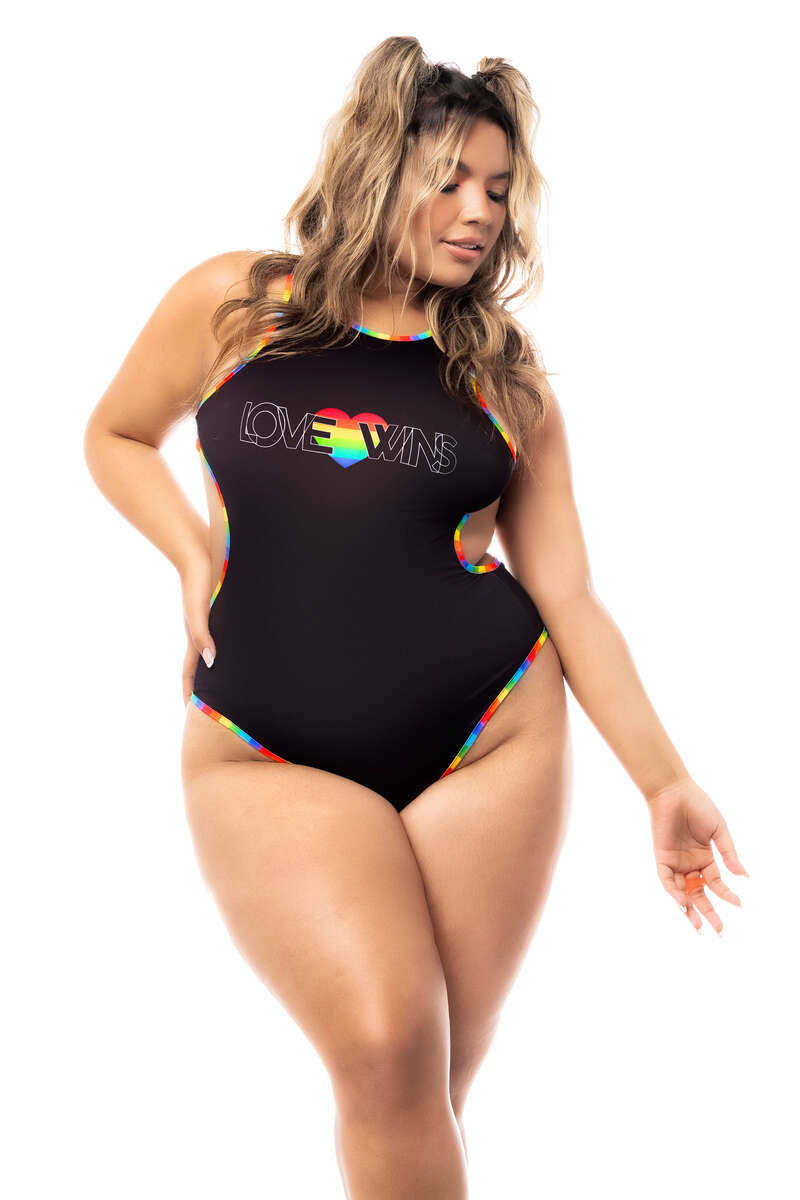 Plus Size Love Wins Bodysuit