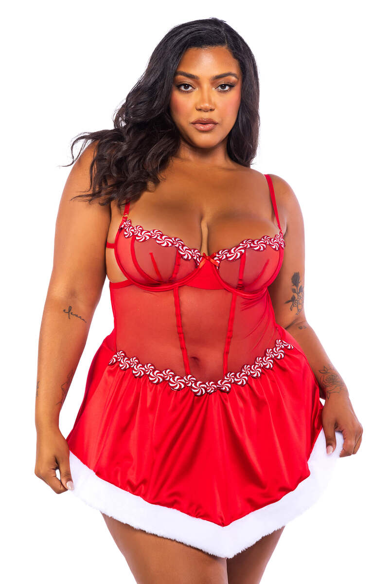 Plus Size Peppermint Kiss Babydoll