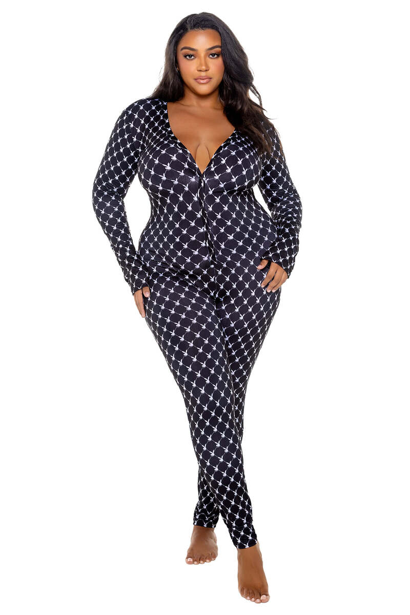 Plus Size Playboy Bunny Cozy Lounge Union Suit