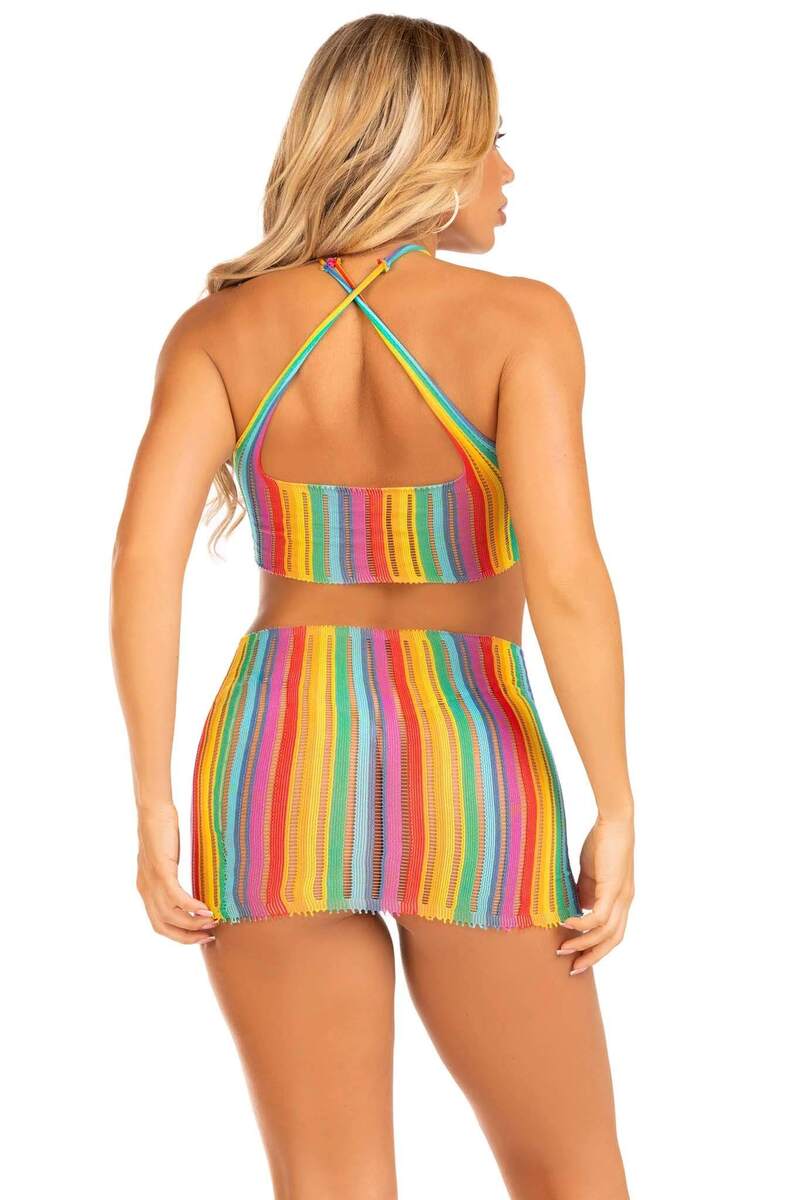 Technicolor Dream Rainbow Mini Dress