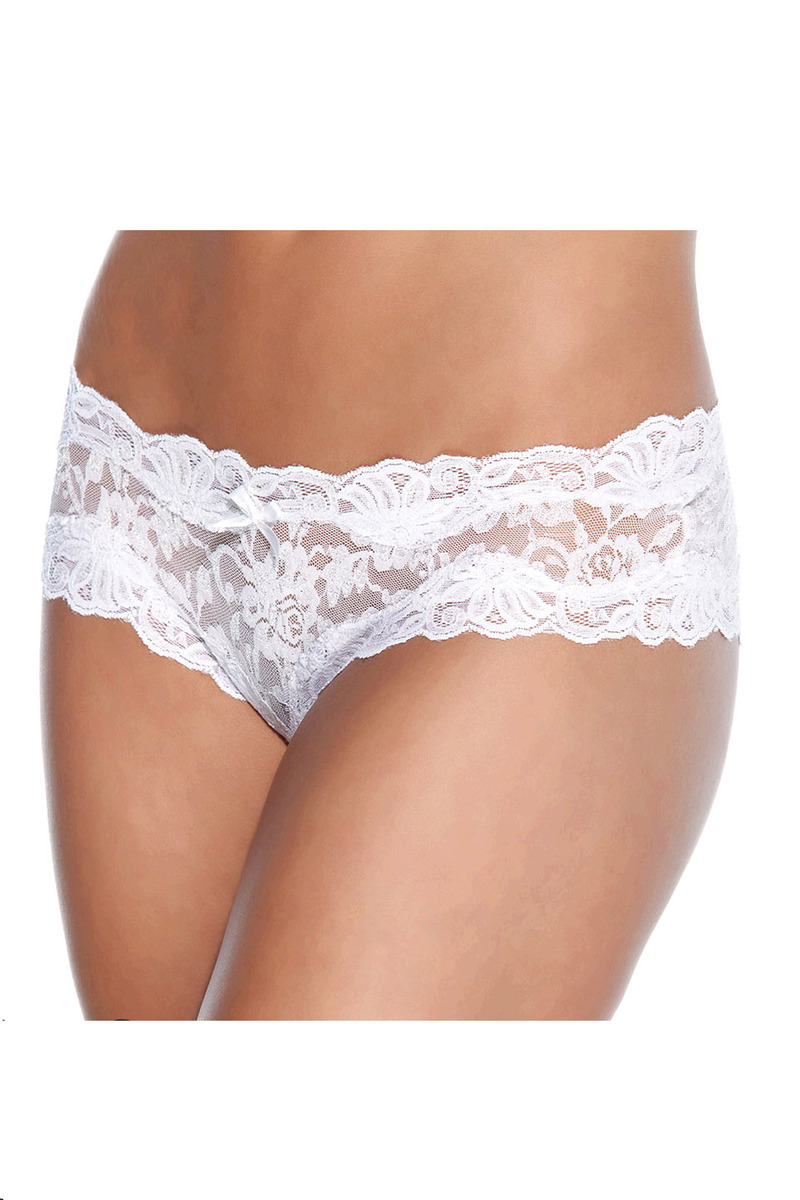 Floral Print Crotchless Panty