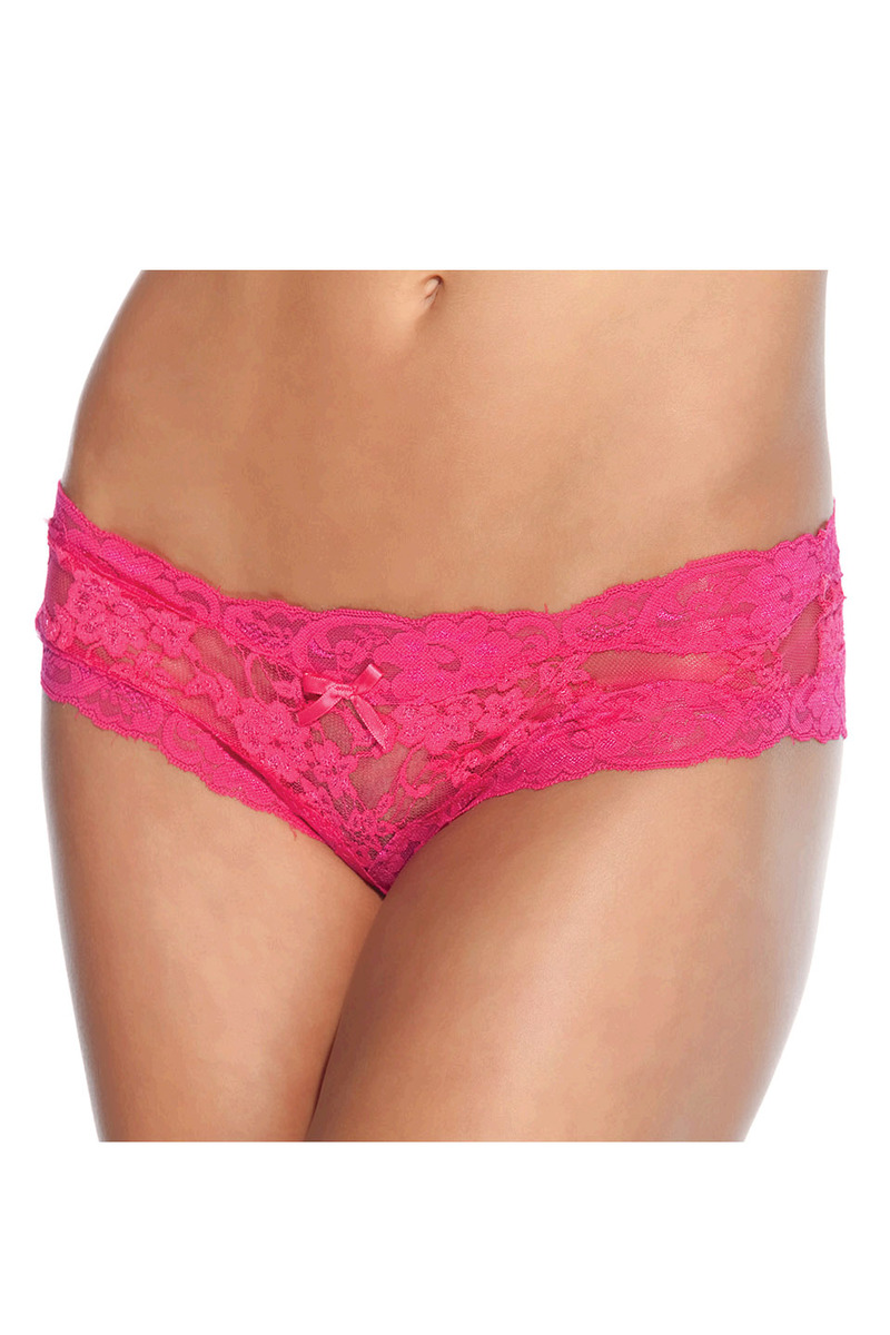 Floral Print Crotchless Panty