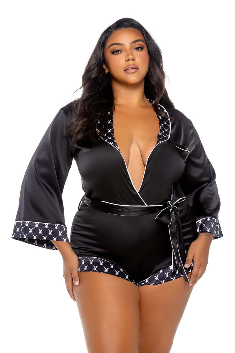 Plus Size Playboy Bunny Smoke Lounge Romper