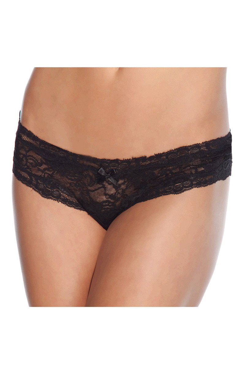 Floral Print Crotchless Panty