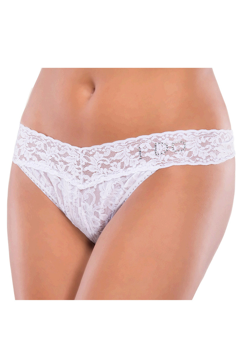 "I Do" Rhinestone Thong