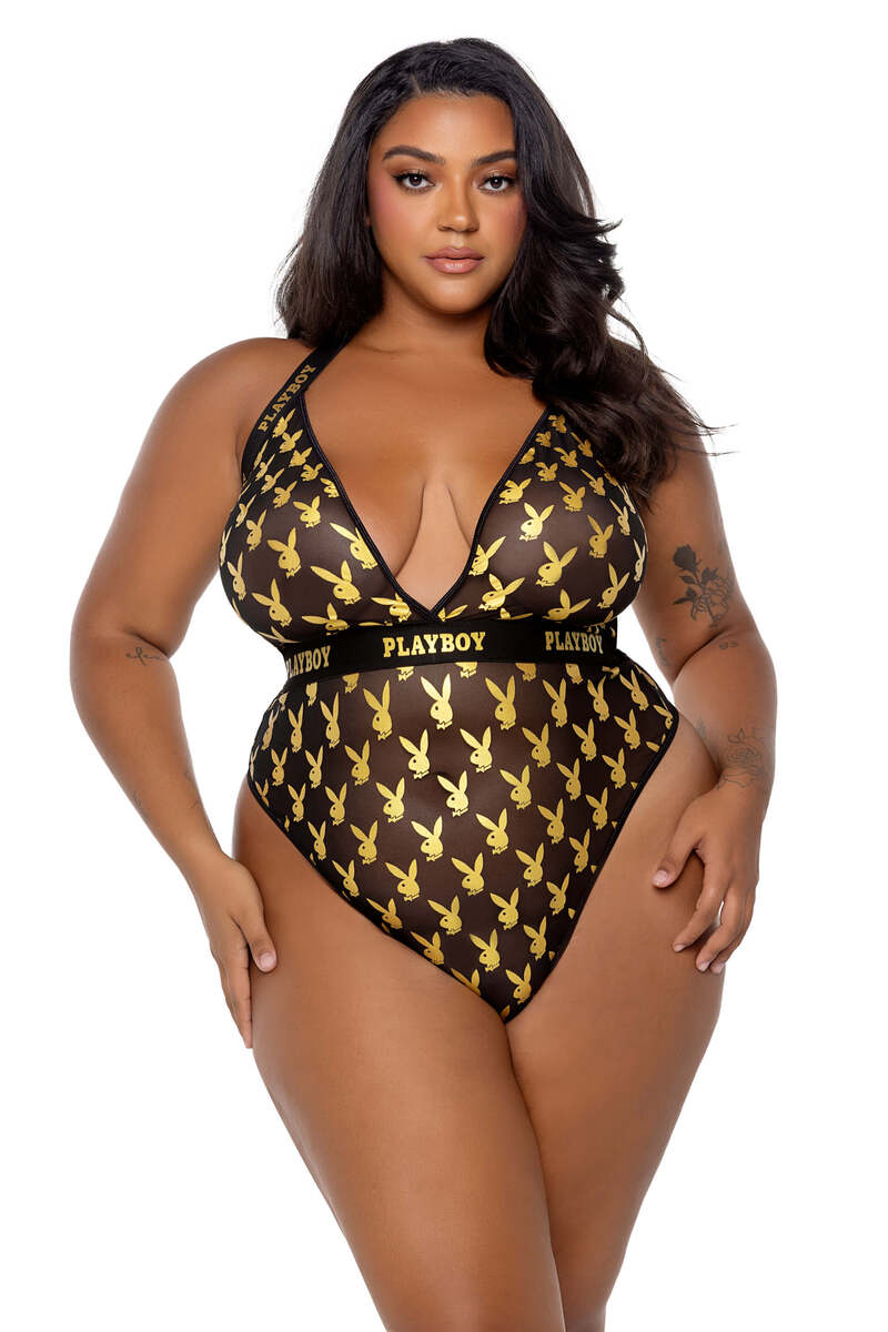 Plus Size Playboy Foiled Bunny Teddy