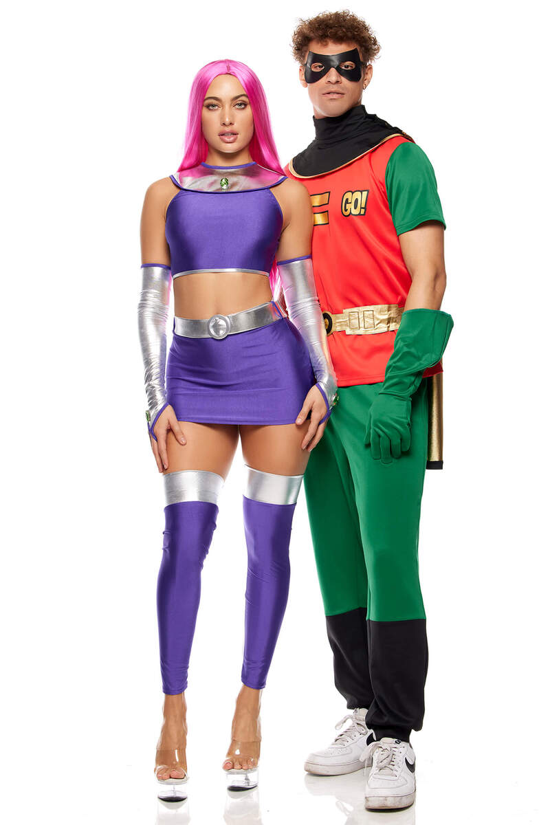 Titan Leader Comic Book Character Costume Front with Star Princess Costume