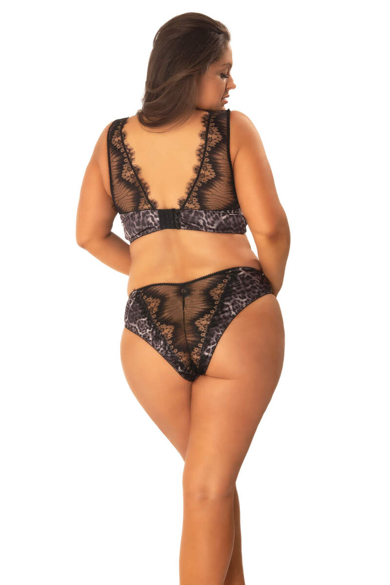 Plus Size Eyelash Lace Plunge Bra