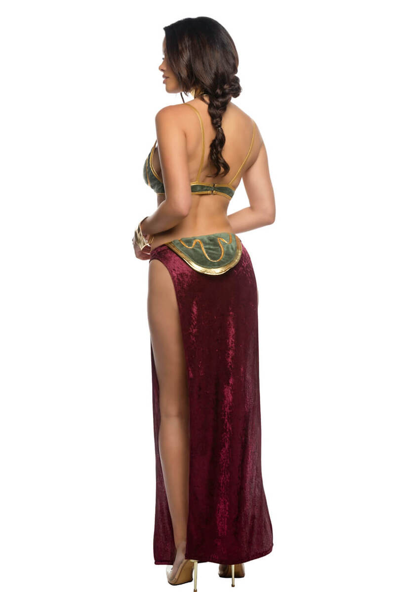 Far off Galaxy Princess Costume Green Burgundy Back