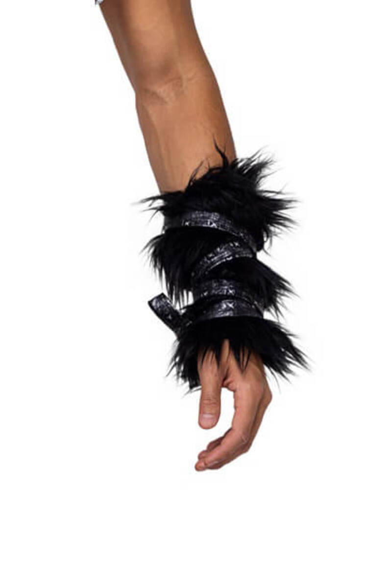 Black Faux Fur Cuffs