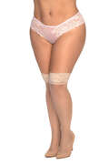 Plus Size Nude Mesh Thigh Highs