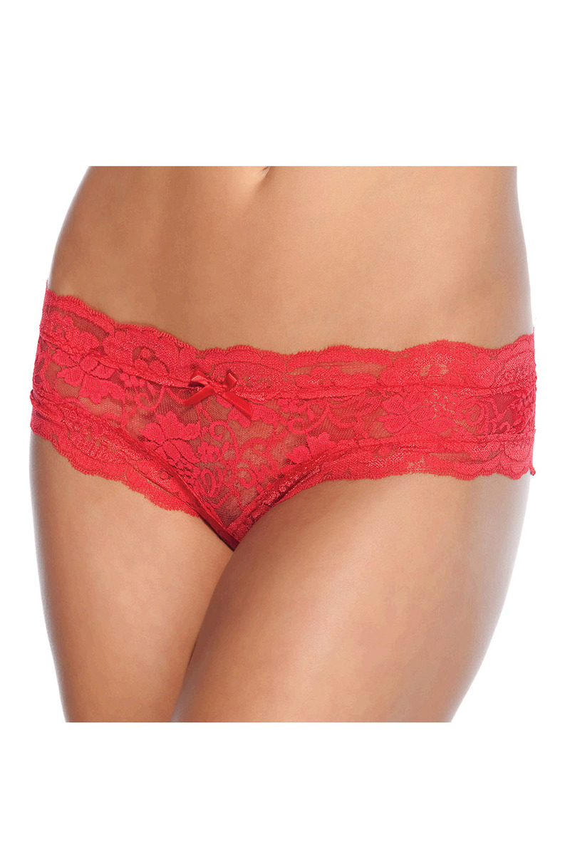 Floral Print Crotchless Panty