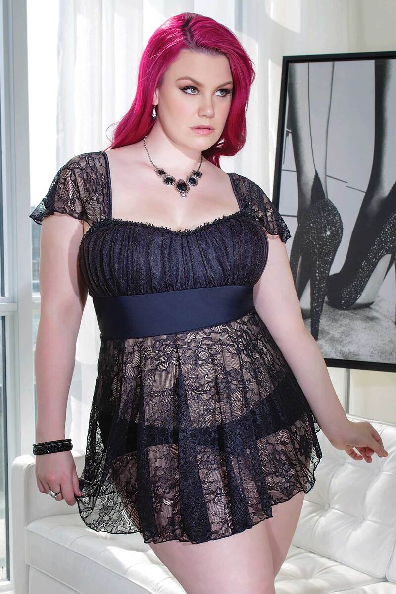 Plus Size Scandalous Stretch Lace Babydoll