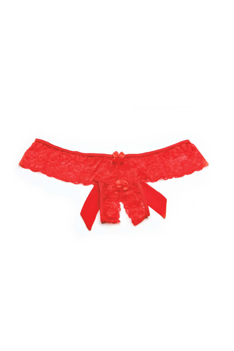 Bow Detail Open Crotch Panty