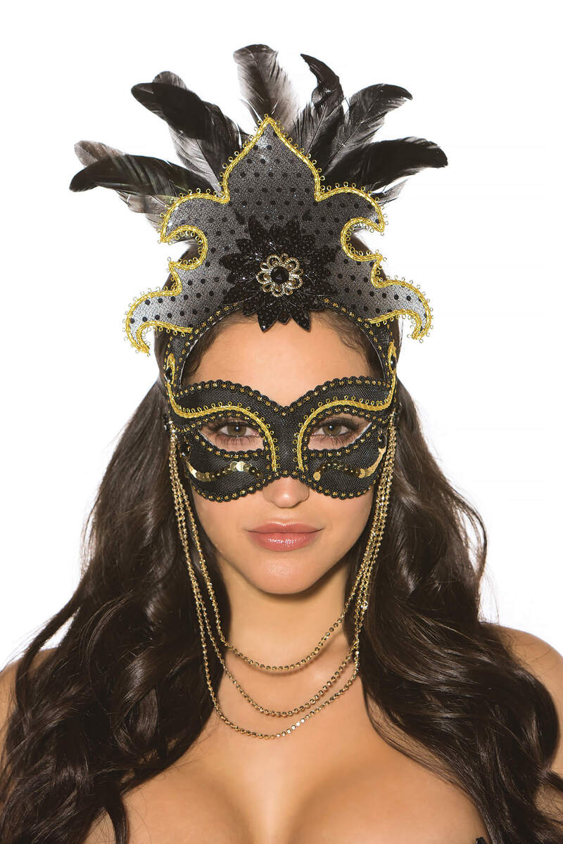 Sequin Headpiece Mask
