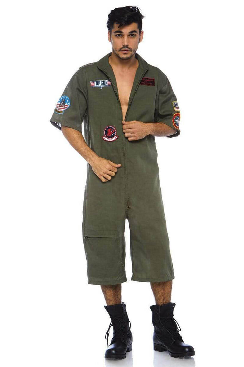 Top Gun Men's Short Flight Suit Costume