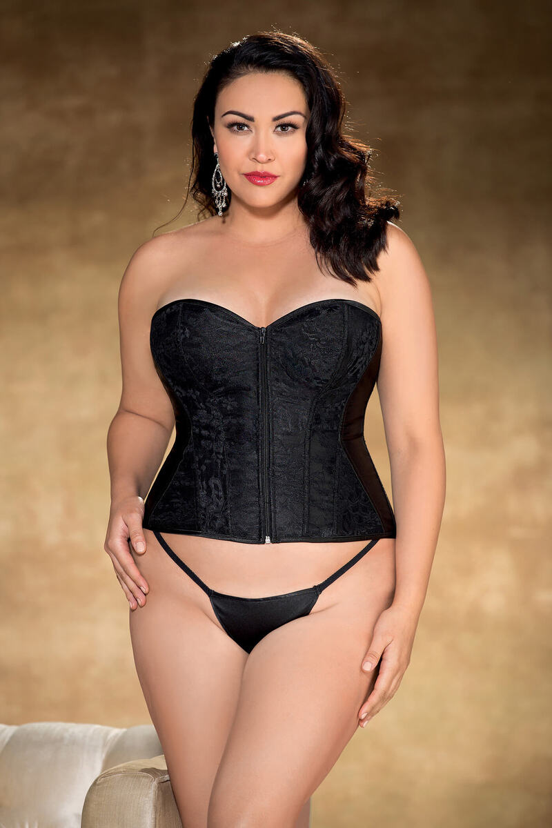 Majestic Lace & Satin Overlay Plus Size Corset