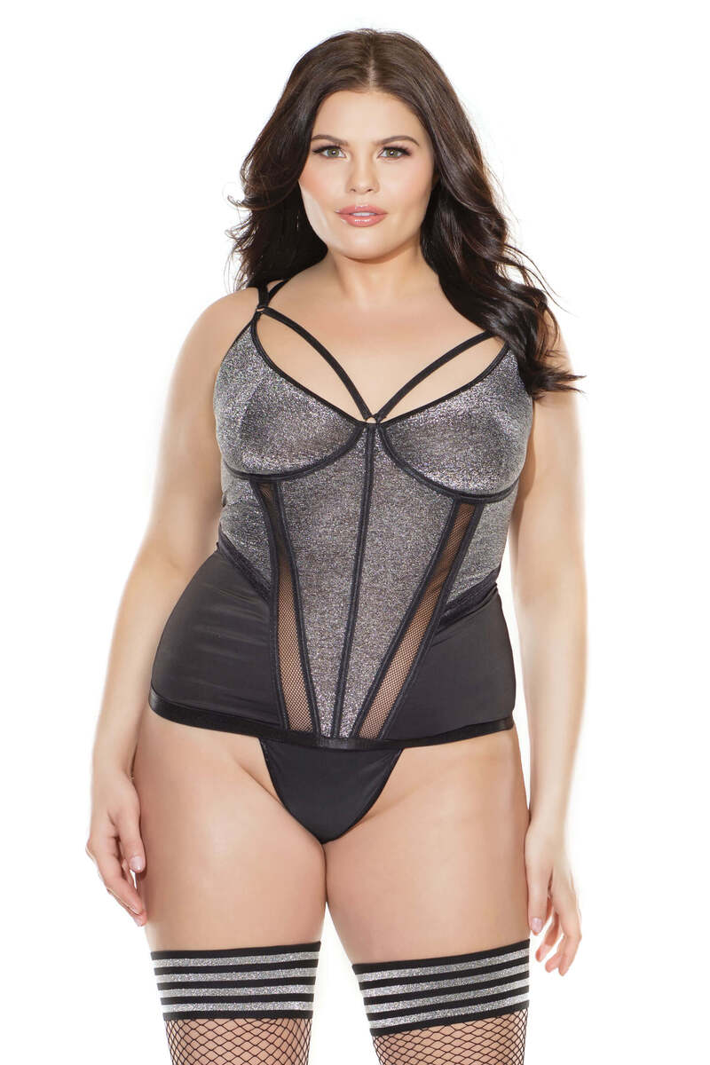 Silver Seduction Plus Size Bustier