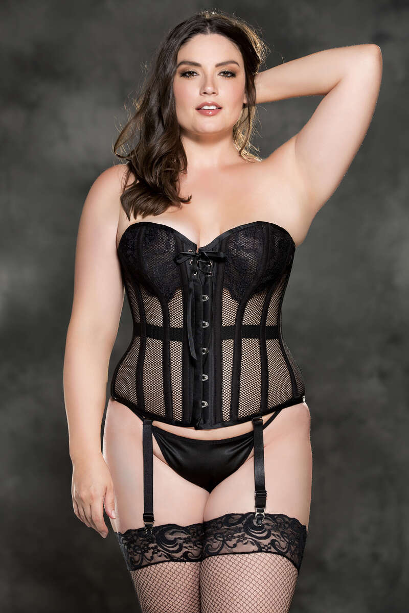 Sexy Fishnet Plus Size Corset