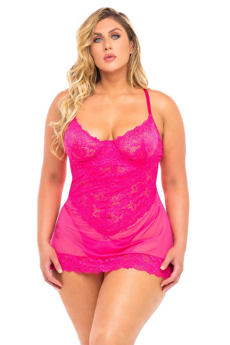 Paige Plus Size Lace Cup Babydoll