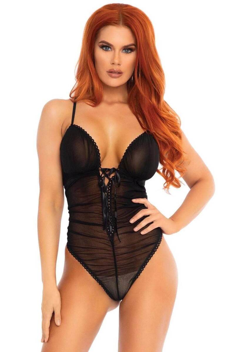 Sheer Ruched Teddy