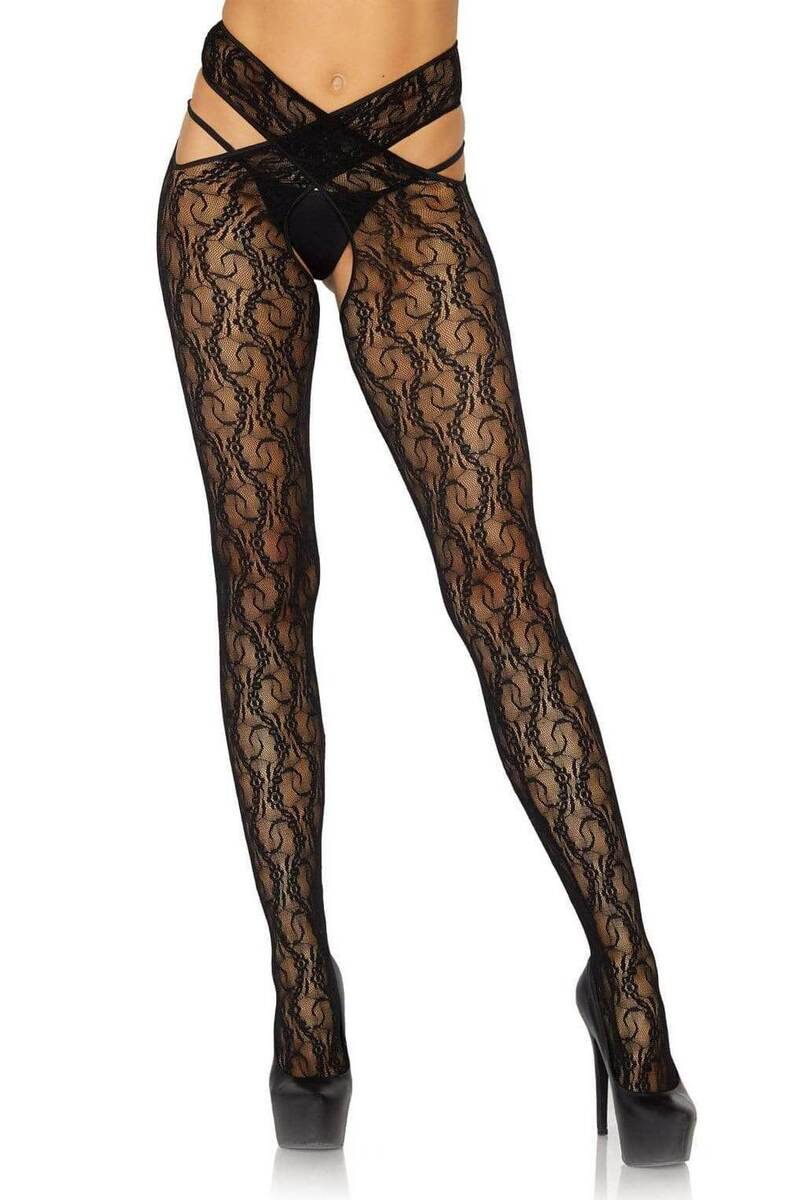 Daisy Floral Lace Wraparound Tights