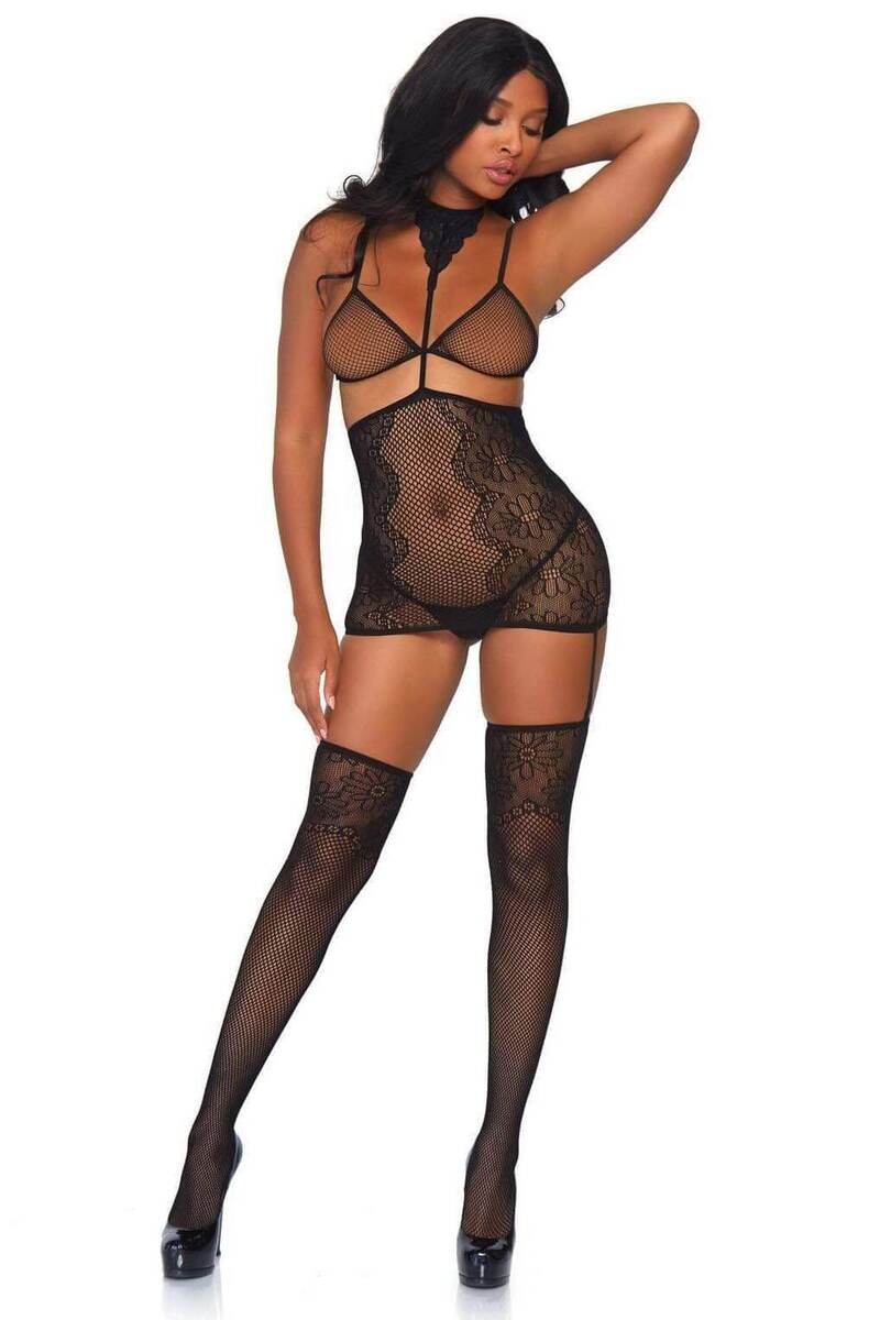 Sultry Nights Fishnet Lingerie Set