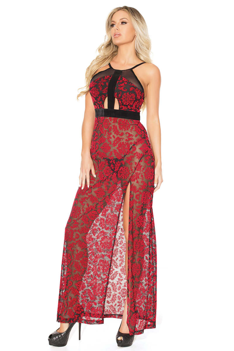 Damask Halter Gown