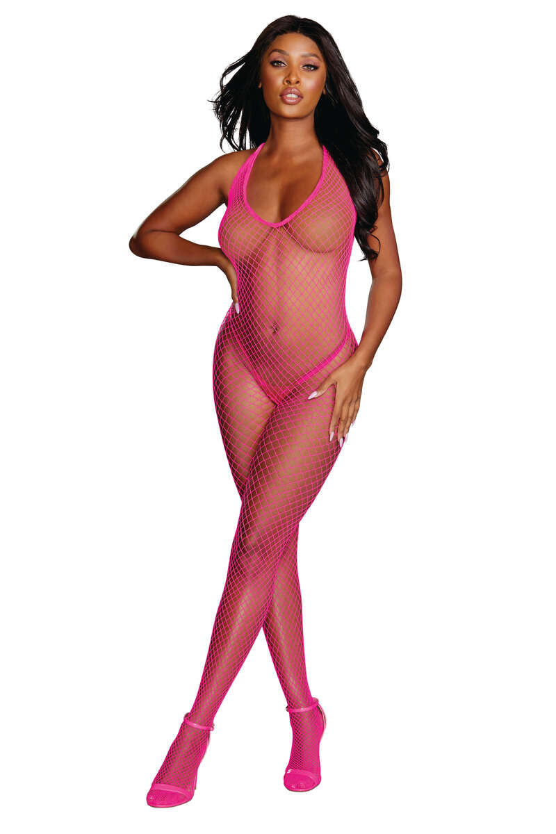 Neon Diamond Net Bodystocking