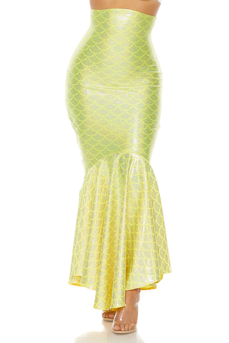 Neon Hologram Mermaid Skirt