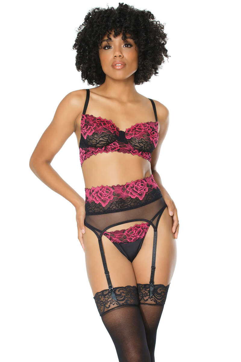 Flirty Floral Lace Lingerie Set