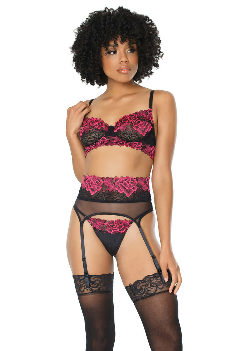 Flirty Floral Lace Lingerie Set