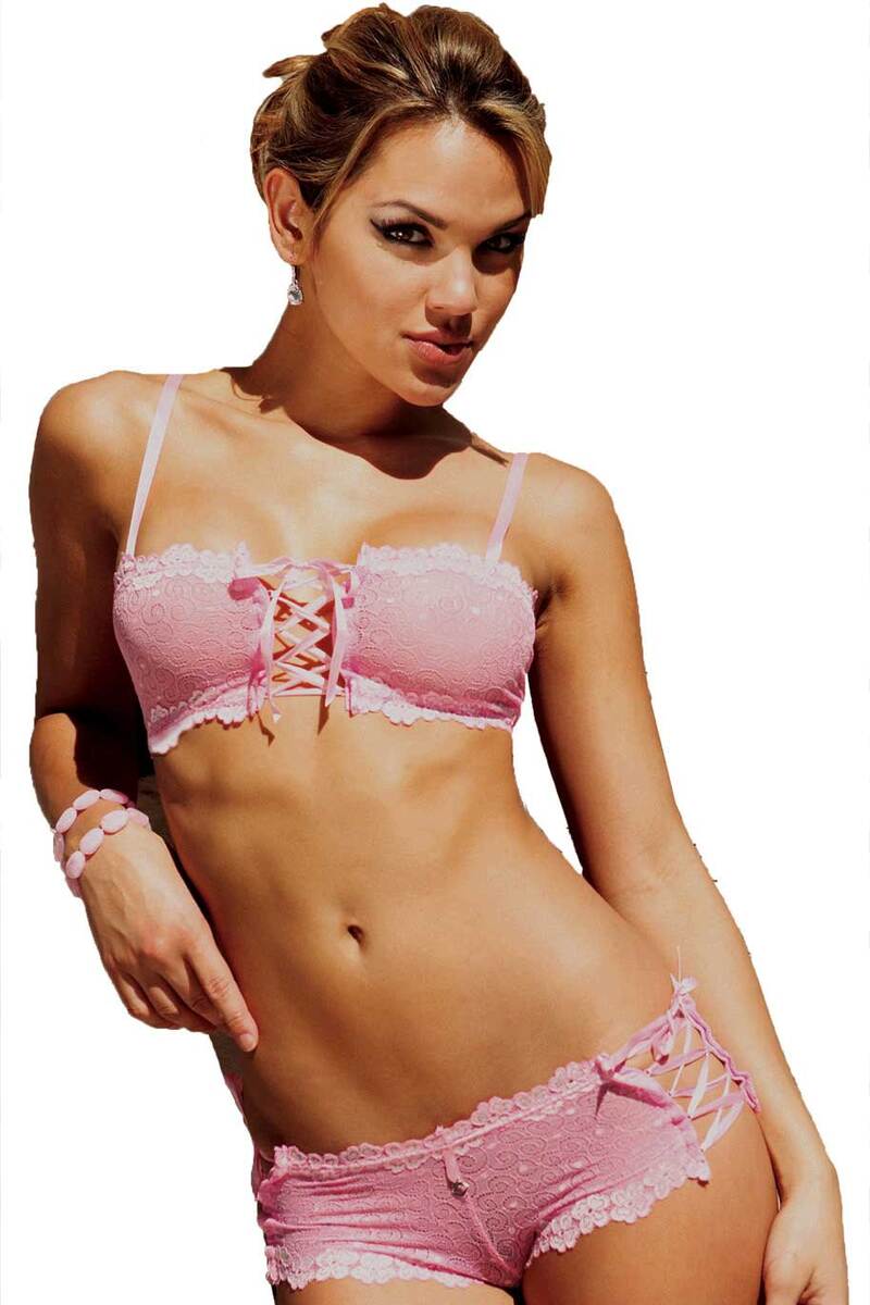 Stretch Lace Cami & Tanga Short Set