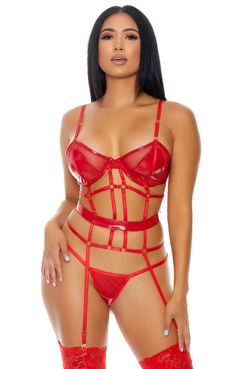 Double Strapped Bustier Set