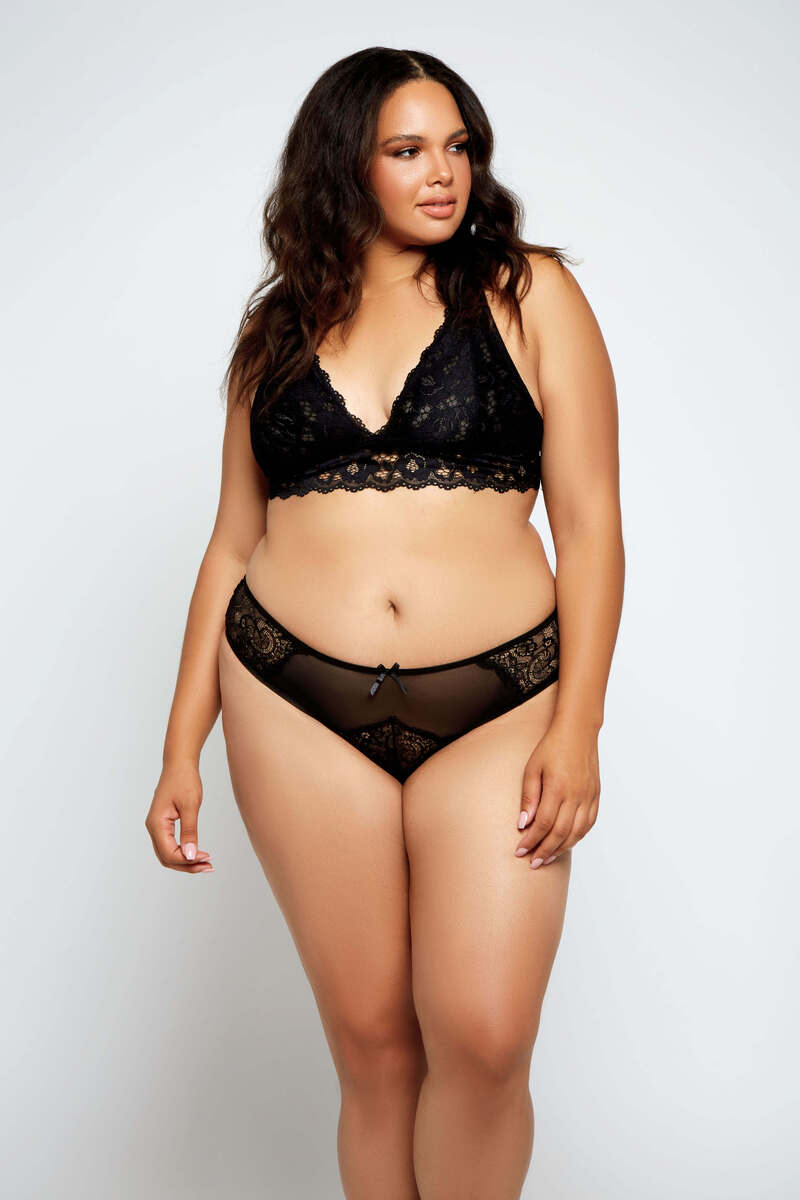 Plus Size Lace & Mesh Cheeky Panty