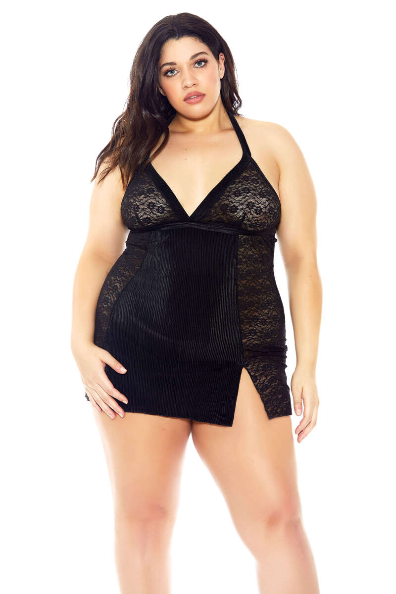 Plus Size Velvetine Chemise