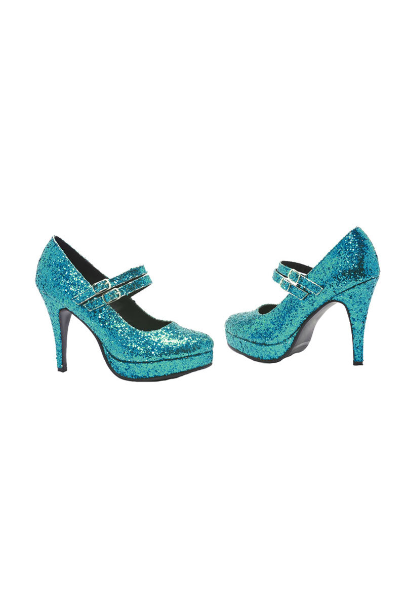 Blue Glitter Alice Shoes
