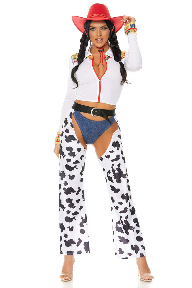 Keep It Light Cowgirl Costume Front Posing While Tipping Hat