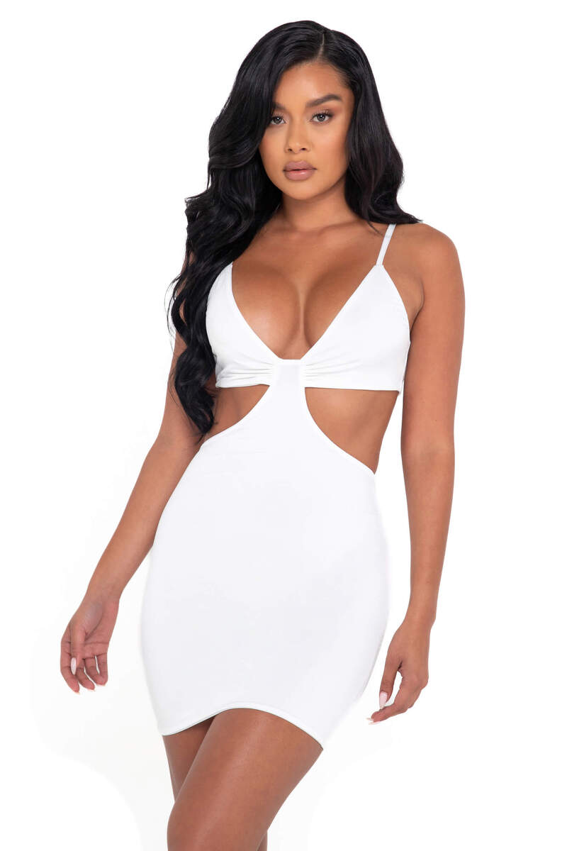 Cutout Sculpted Mini Dress