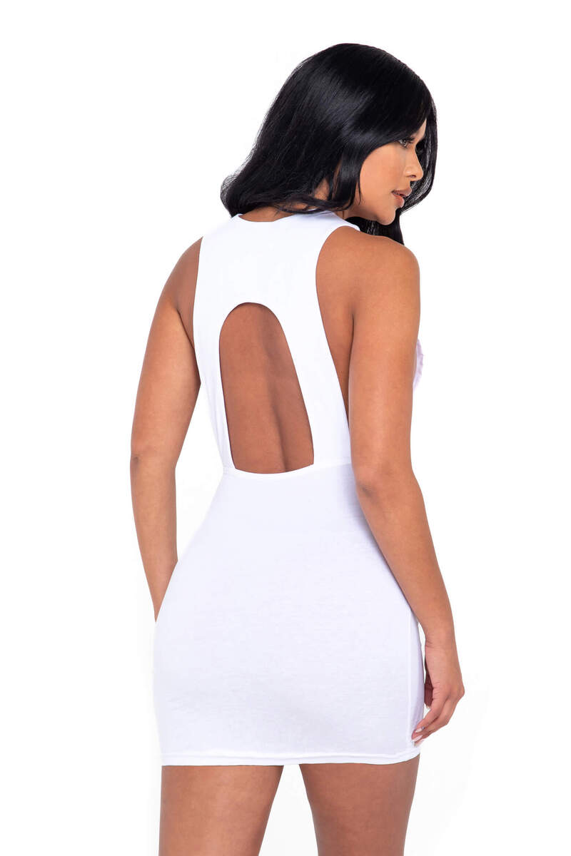 Cutout High Neck Mini Dress